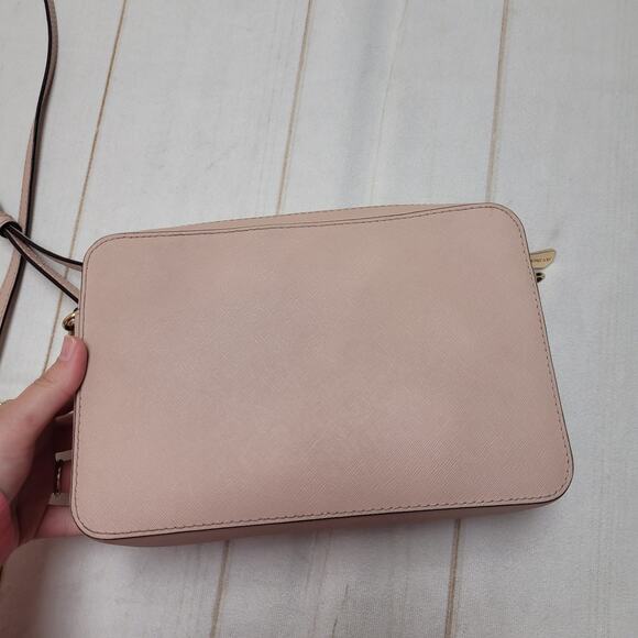 Michael Kors small jet set pink saffiano leather gold chain crossbody bag purse - Picture 8 of 15